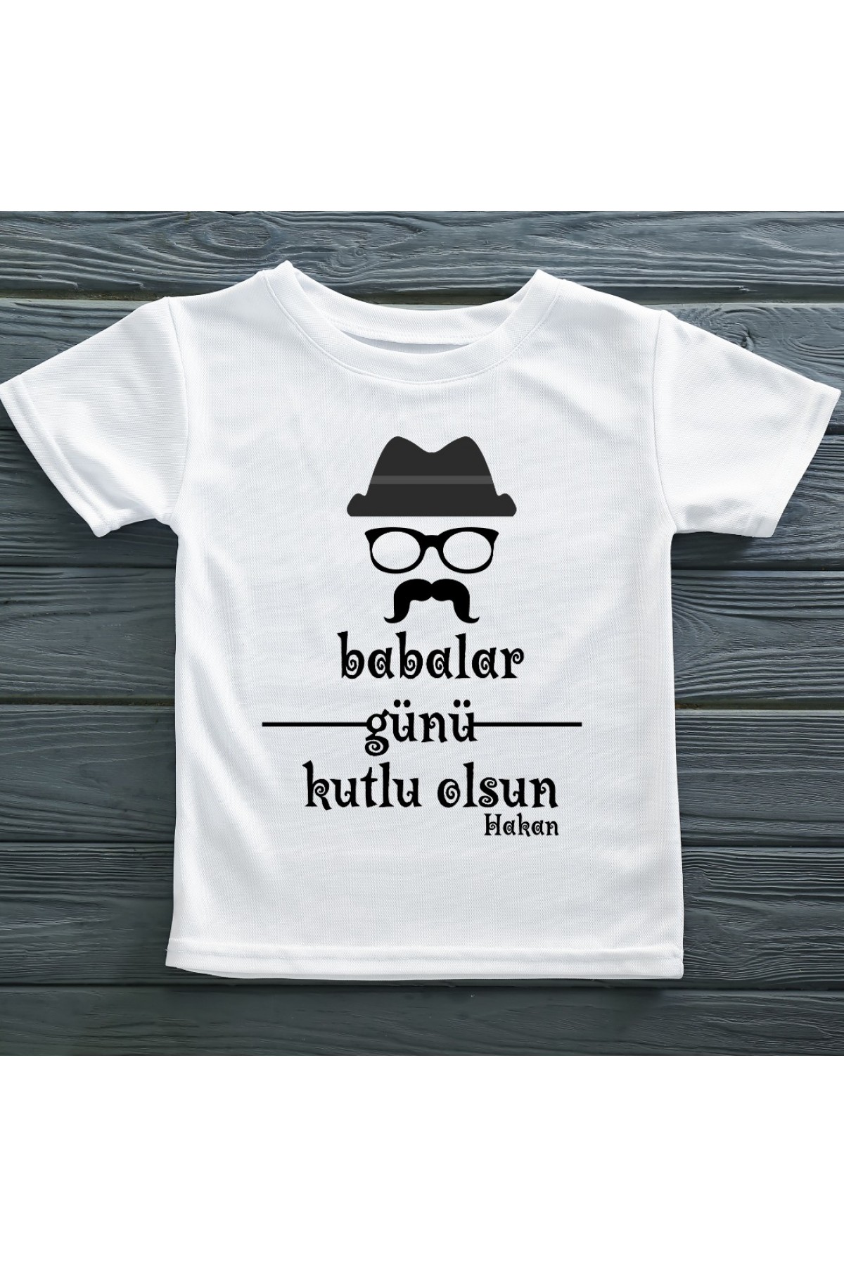 Babalar günü Kutlu Olsun Yazılı Çocuk Tişörtü-1