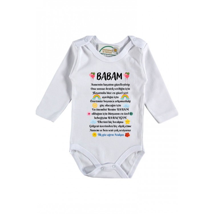 Babam, İlk Göz Ağırın Kişiye Özel Erkek Bebek Zıbın