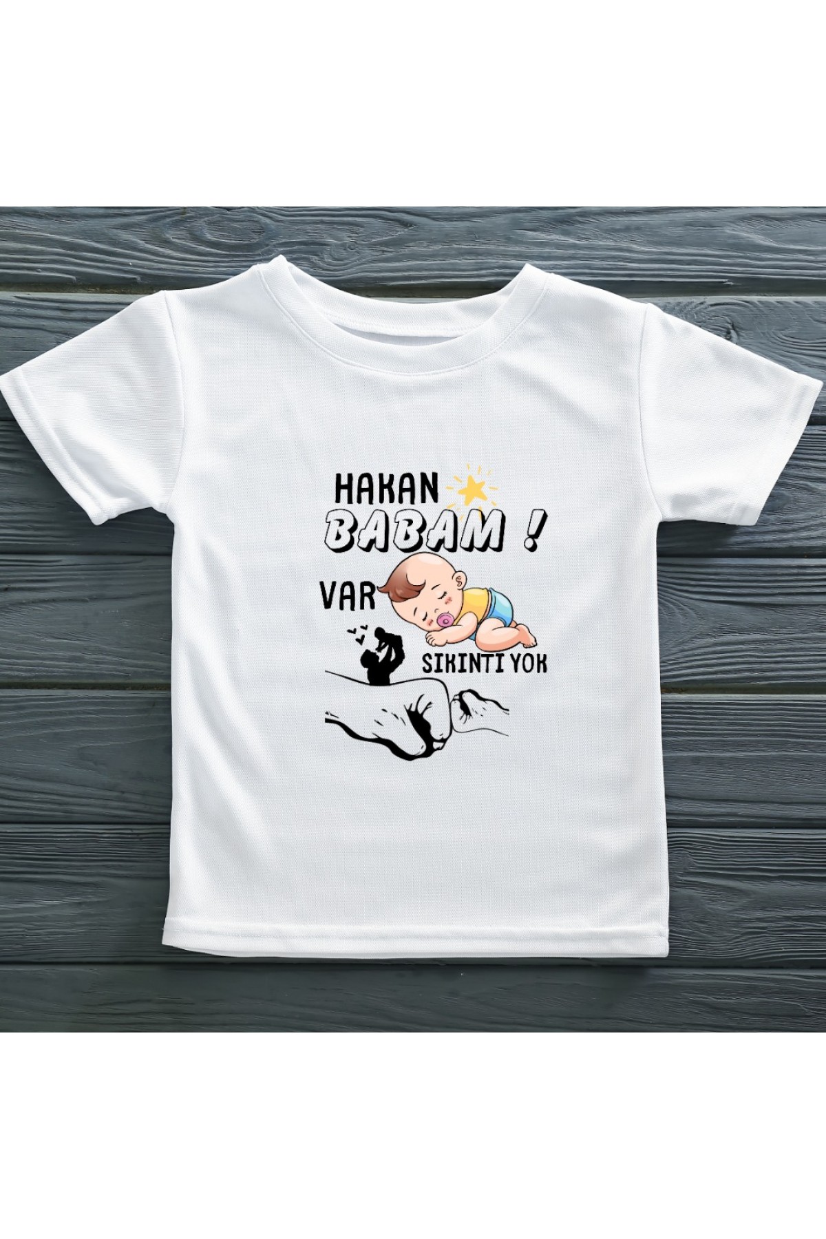 Babam Var Sıkını Yok Yazılı Çocuk Tişörtü