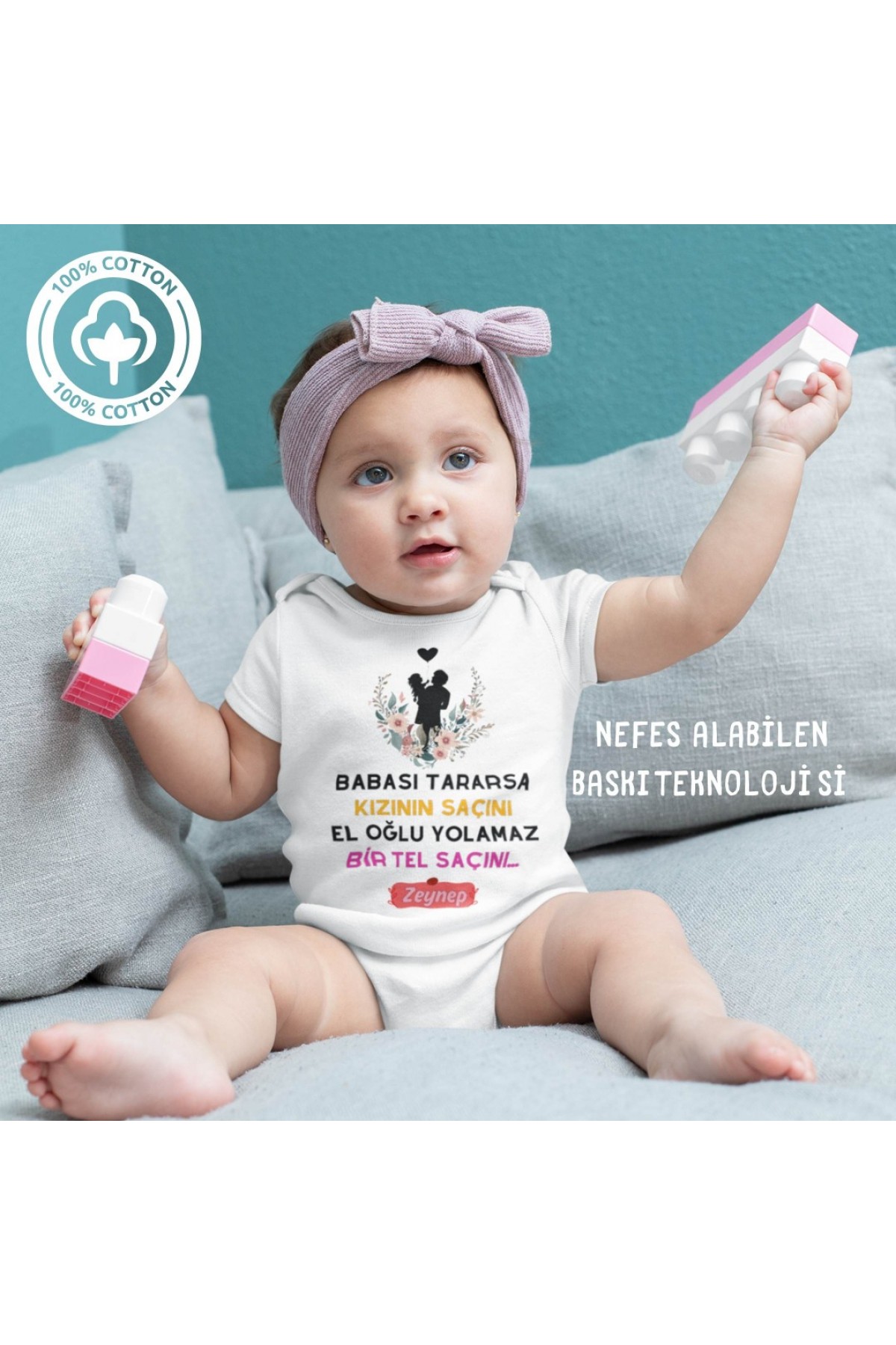 Babası Tarasın Kızın Saçlarını Kişiye Özel Kız Bebek Zıbın