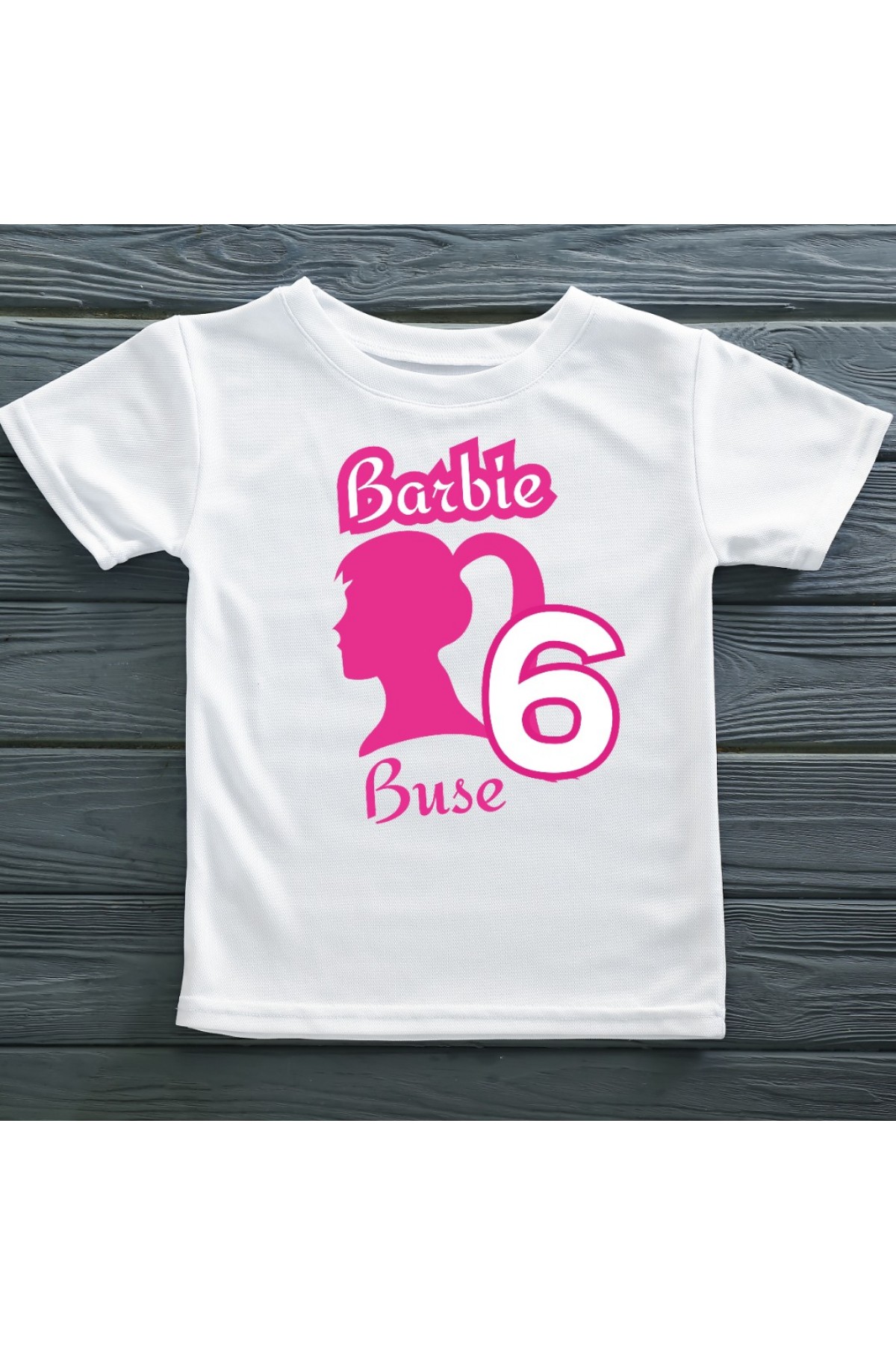 Barbie İsim yazılabilen Kişiye özel Yazılı Çocuk Tişörtü Barbie İsim yazılabilen Kişiye özel Yazılı Çocuk Tişörtü