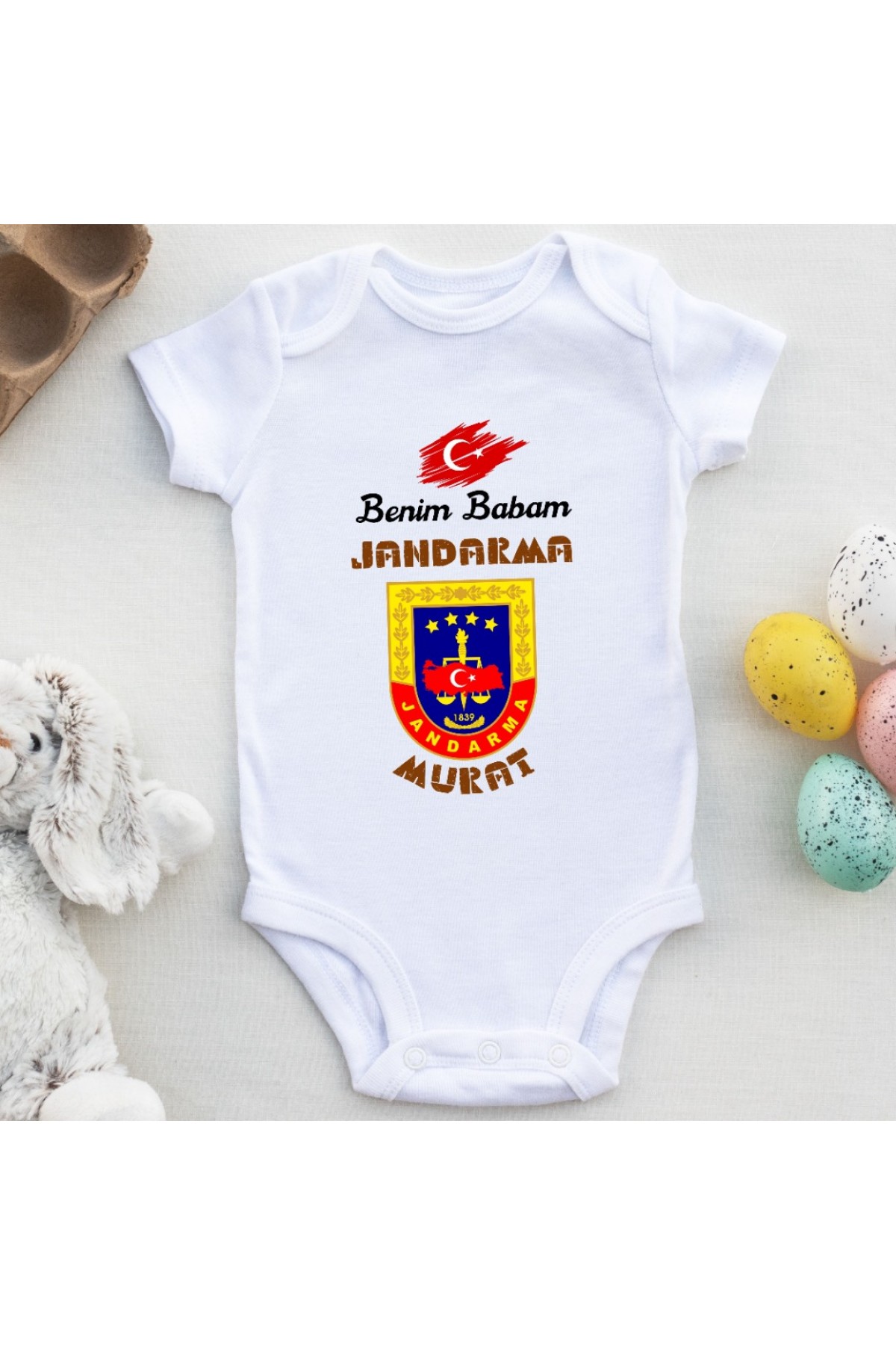 Benim Babam Jandarma Yazılı Bebek Zıbın