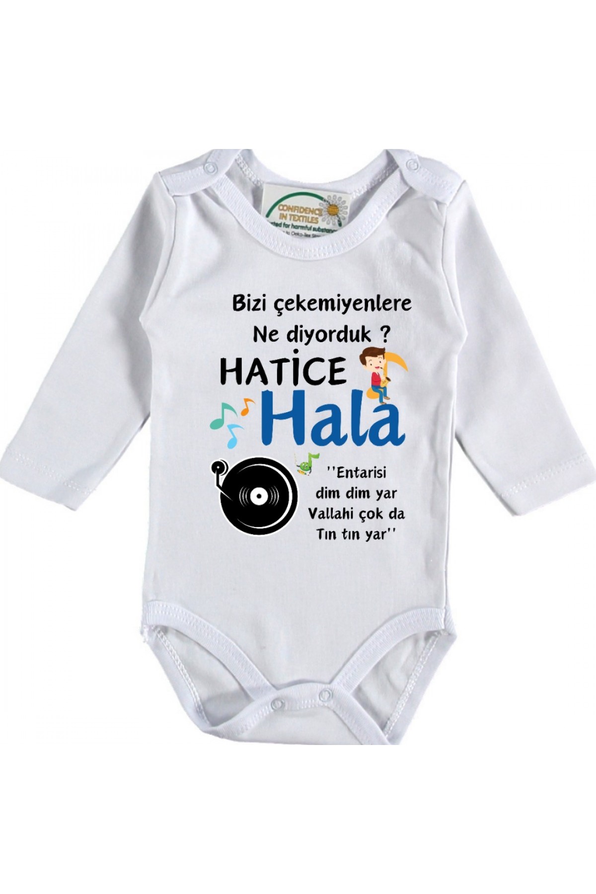 Bizi çekemeyenlere ne Diyorduk Hala Teyze Yazılı Erkek Bebek Zıbın