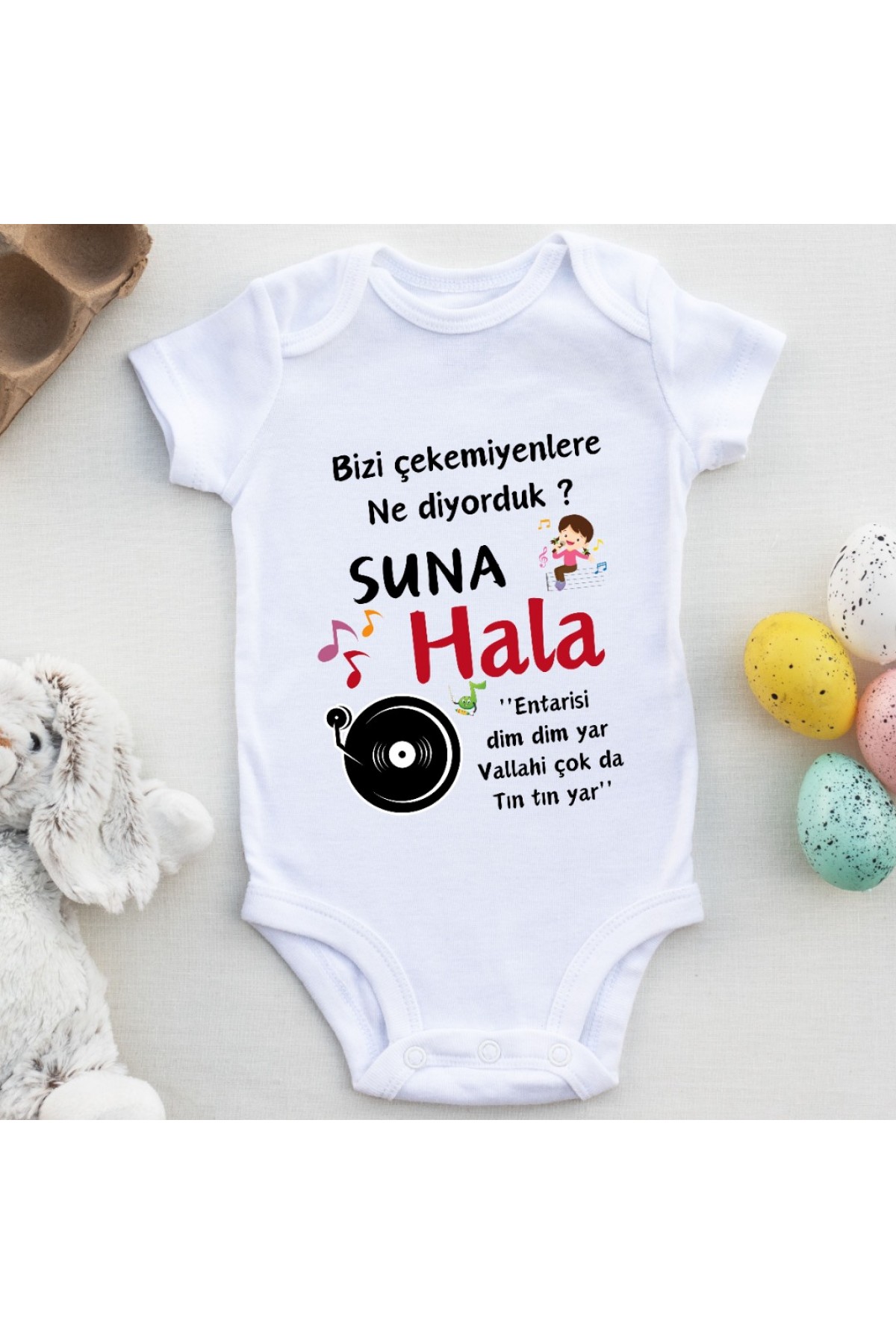 Bizi çekemeyenlere ne Diyorduk Hala Teyze Yazılı Kız Bebek Zıbın