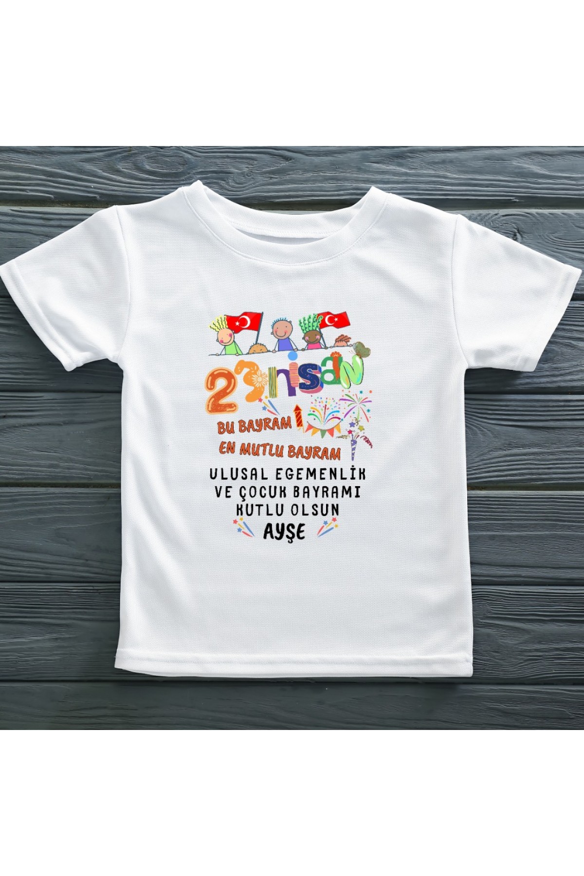 Bu Bayram en Mutlu bayram 23 Nisan Çocuk Bayramı Yazılı Çocuk Tişörtü