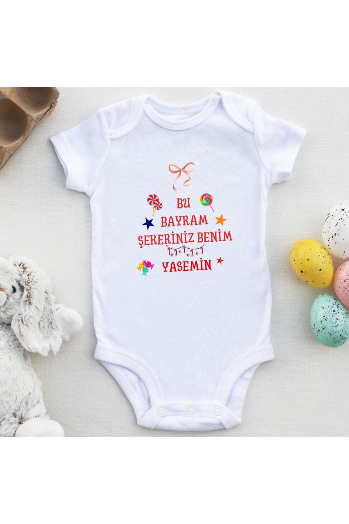 Bu Bayram şekeri Benim Yazılı Kız Bebek Zıbın