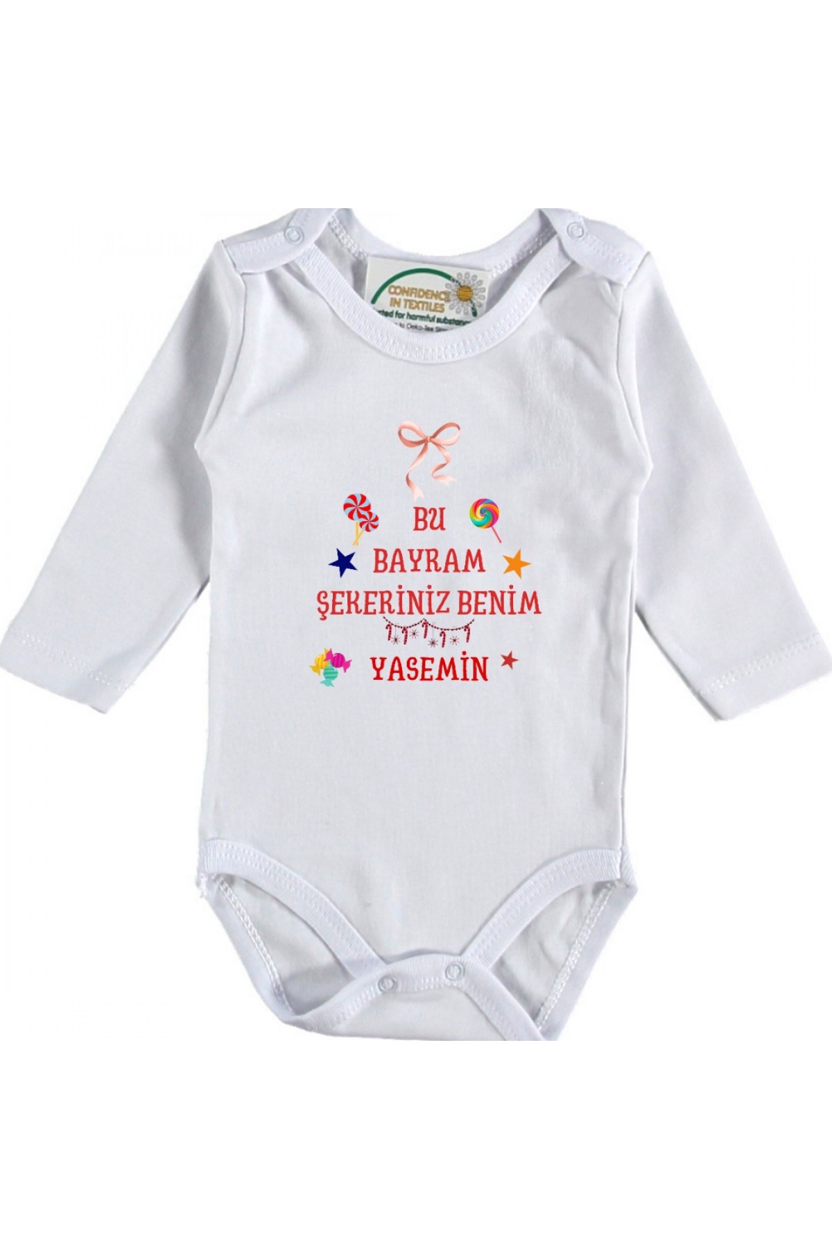 Bu Bayram şekeri Benim Yazılı Kız Bebek Zıbın