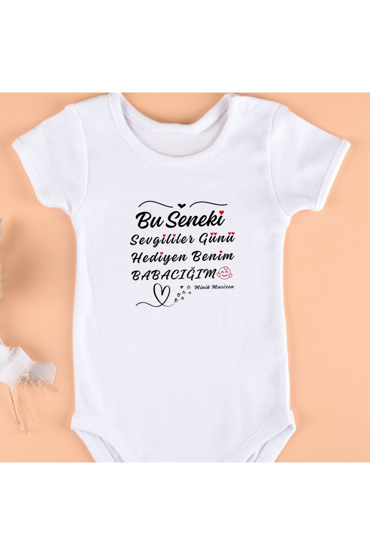 Bu Sene ki Sevgililer Günü Hediyesi benim Yazılı Kişiye özel Bebek Zıbın