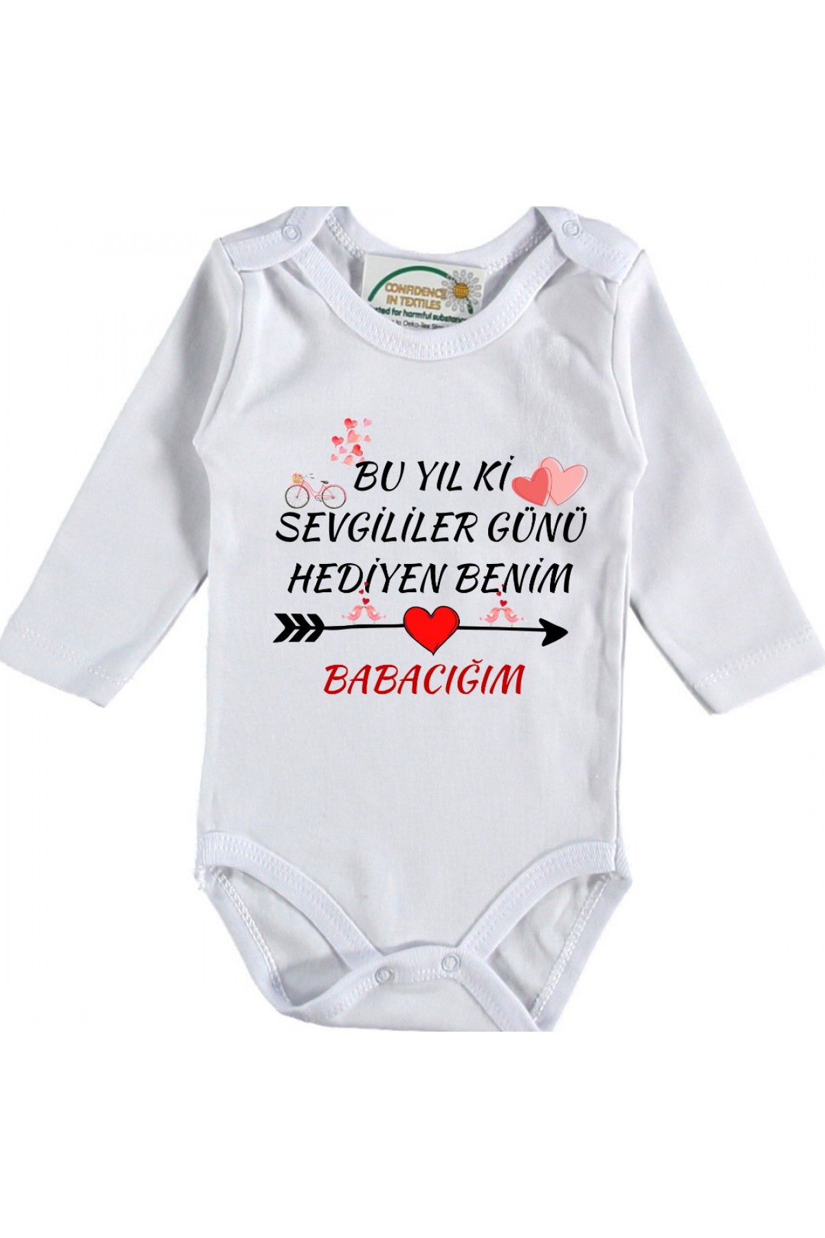 Bu yıl ki Sevgililer günü hediyesi benim Babacım Yazılı Bebek Zıbın