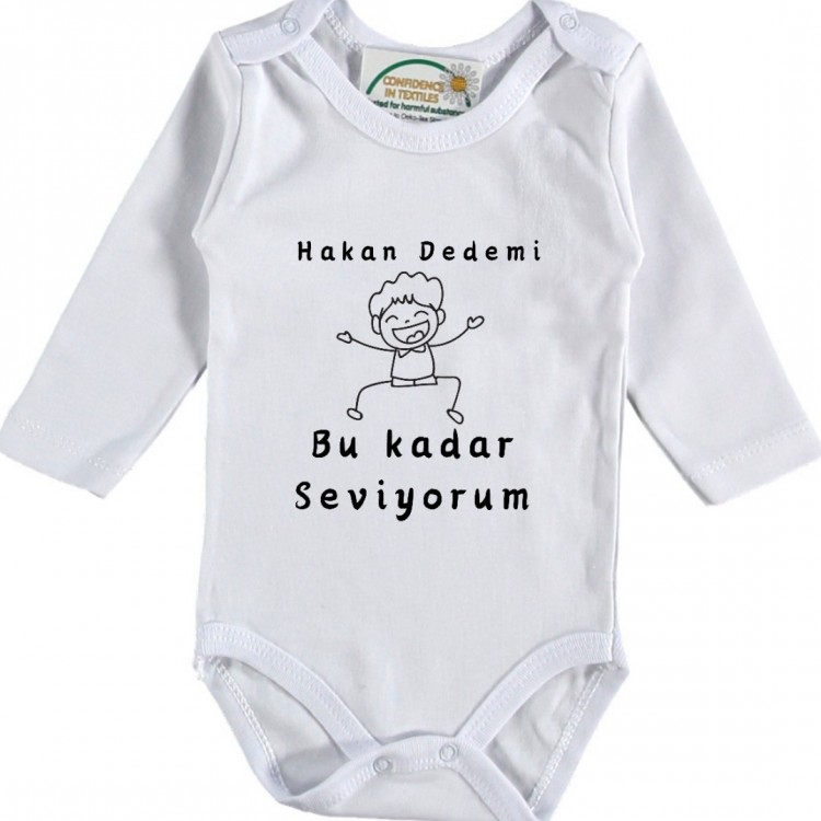 Dedemi Bu Kadar seviyorum Yazılı Bebek Zıbın