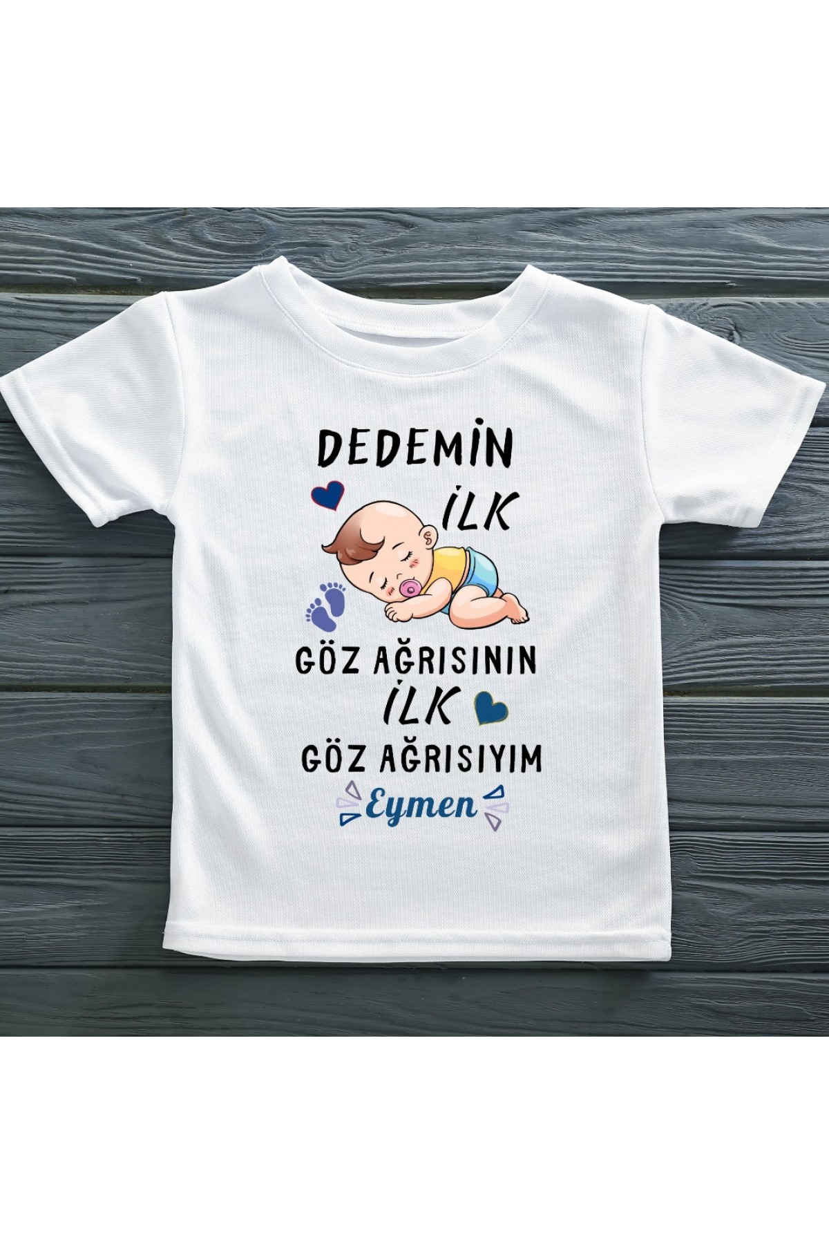 Dedemin İlk Göz Ağrısının İlk Göz Ağrısıyım Yazılı Kız Çocuk Tişörtü