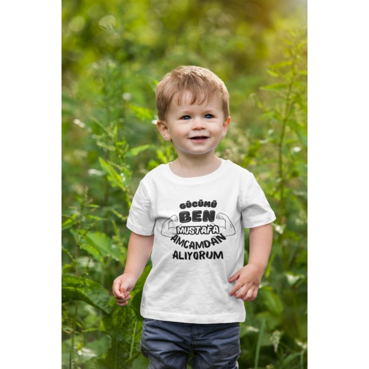 Gücümü Ben Dayımdan - Amcamdan Alıyorum Yazılı Kişiye Özel Çocuk Tişörtü Gücümü Ben Dayımdan - Amcamdan Alıyorum Yazılı Kişiye Özel Çocuk Tişörtü