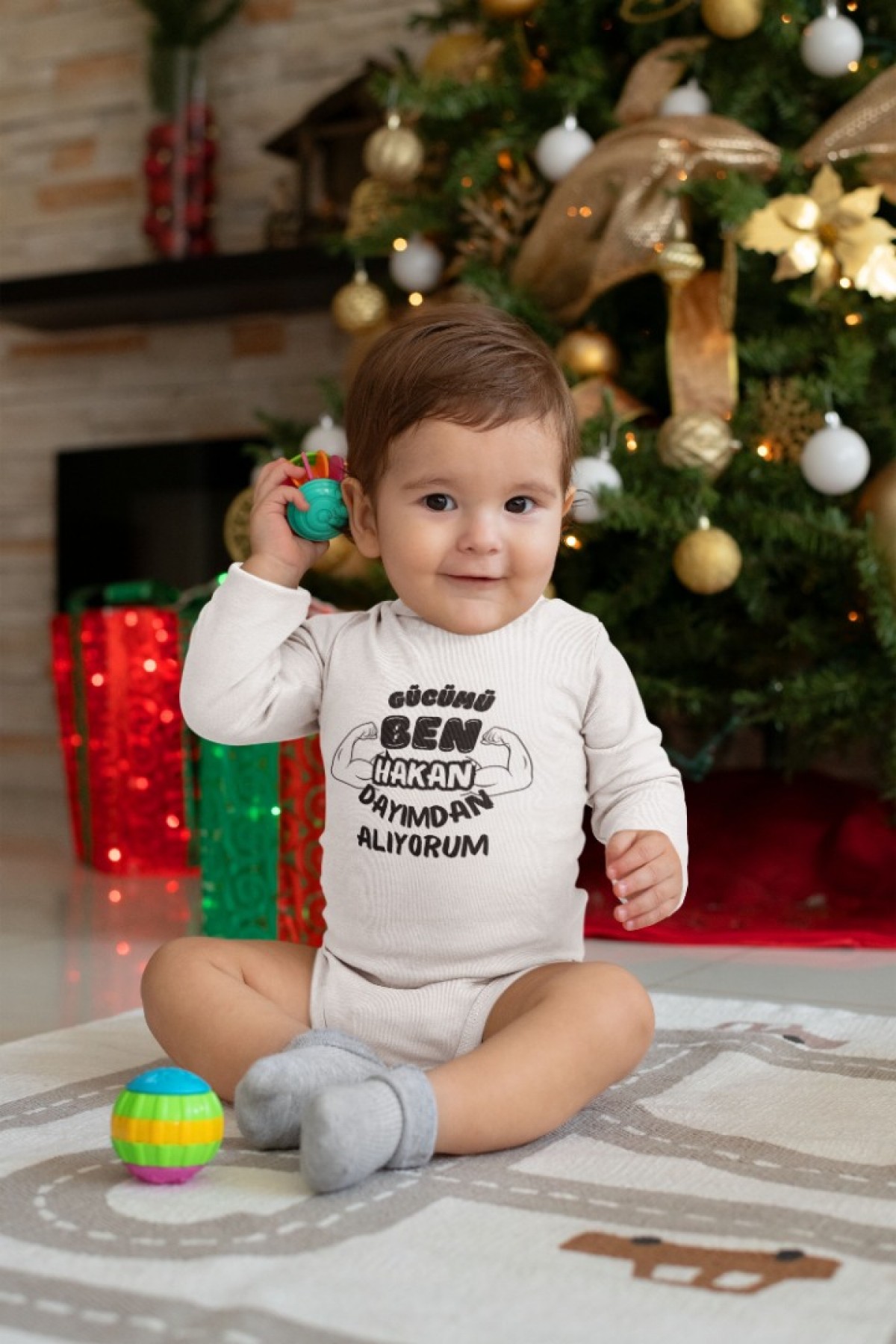 Gücümü Ben Dayımdan - Amcamdan Alıyorum Kişiye Özel Bebek Zıbın