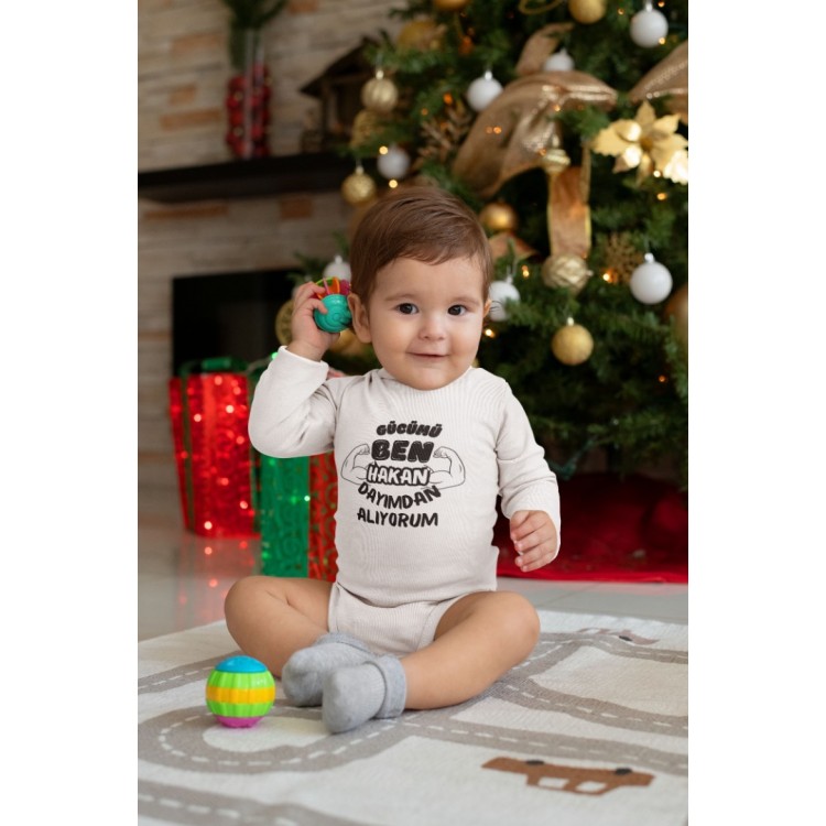 Gücümü Ben Dayımdan - Amcamdan Alıyorum Kişiye Özel Bebek Zıbın Gücümü Ben Dayımdan - Amcamdan Alıyorum Kişiye Özel Bebek Zıbın