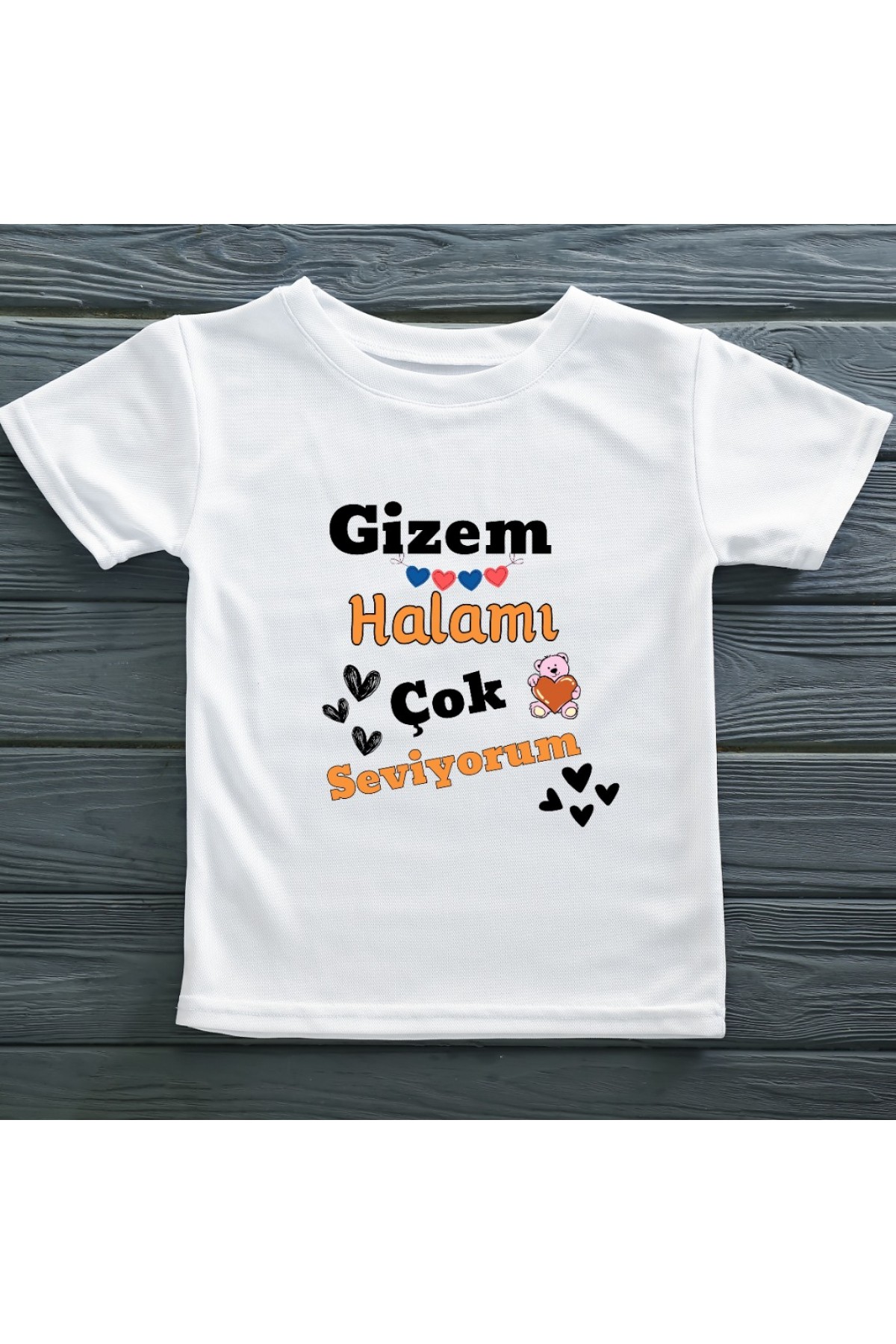 Teyzemi - Halamı Çok Seviyorum Yazılı Çocuk Tişörtü Teyzemi - Halamı Çok Seviyorum Yazılı Çocuk Tişörtü