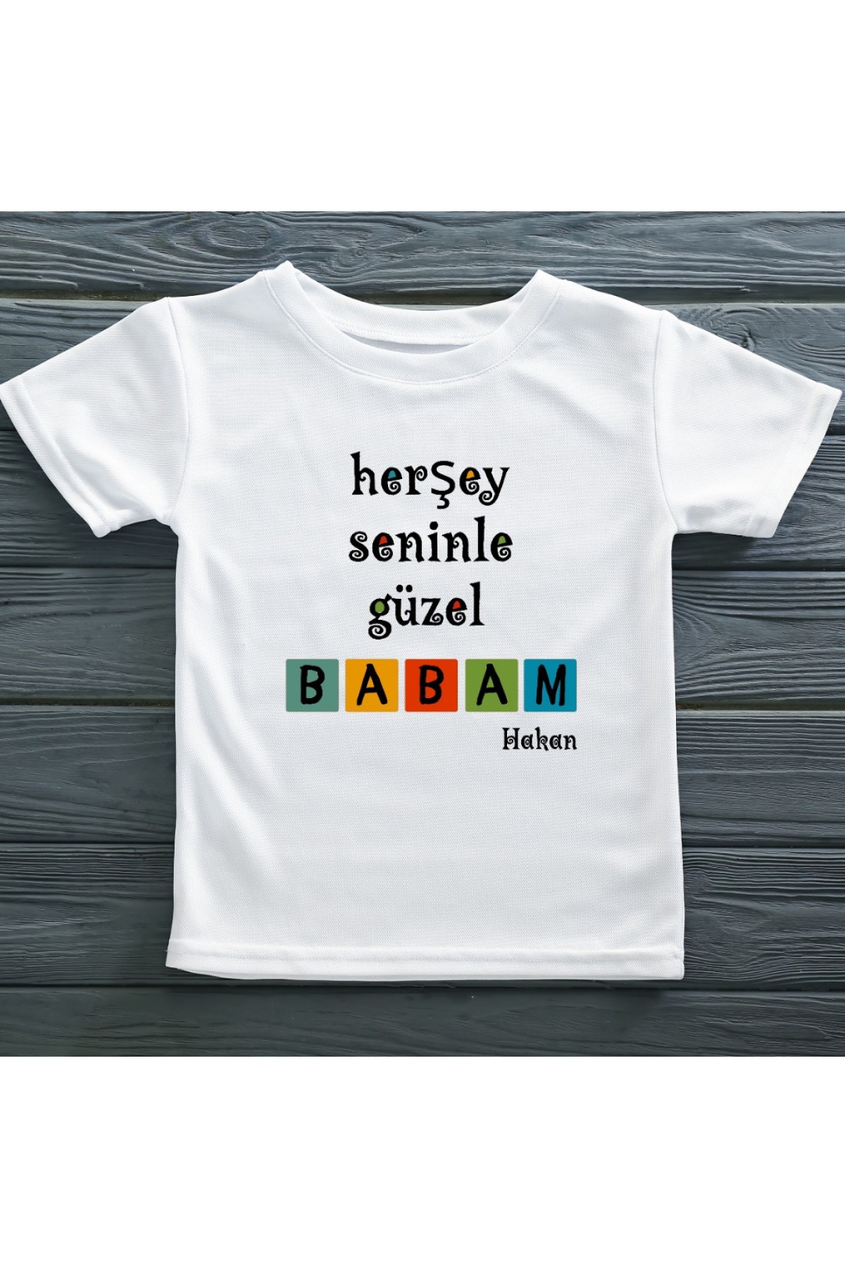 Timsah temalı isim yazılabilen Yazılı Çocuk Tişörtü