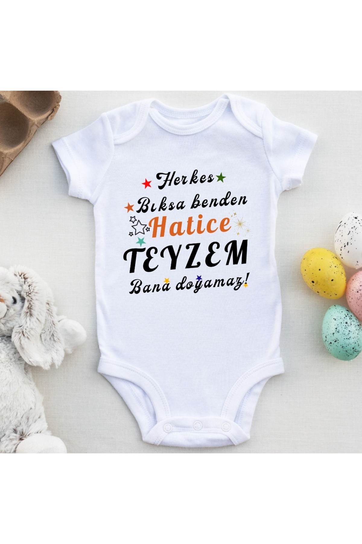 Herkes Bıksa Benden Teyzem - Halam bana Doyamaz Yazılı Bebek Zıbın