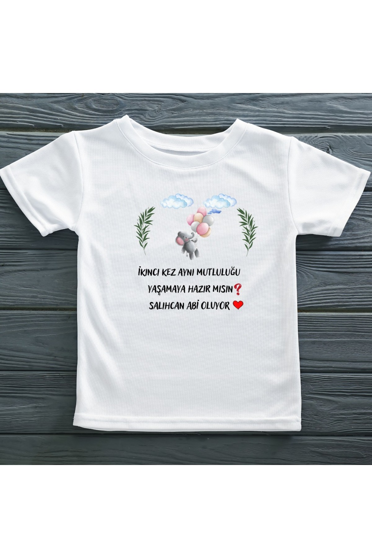 İkinci kez Aynu Mutluluğu yaşamaya hazır mısın Abi Oluyor Yazılı Kişiye Özel Çocuk Tişörtü