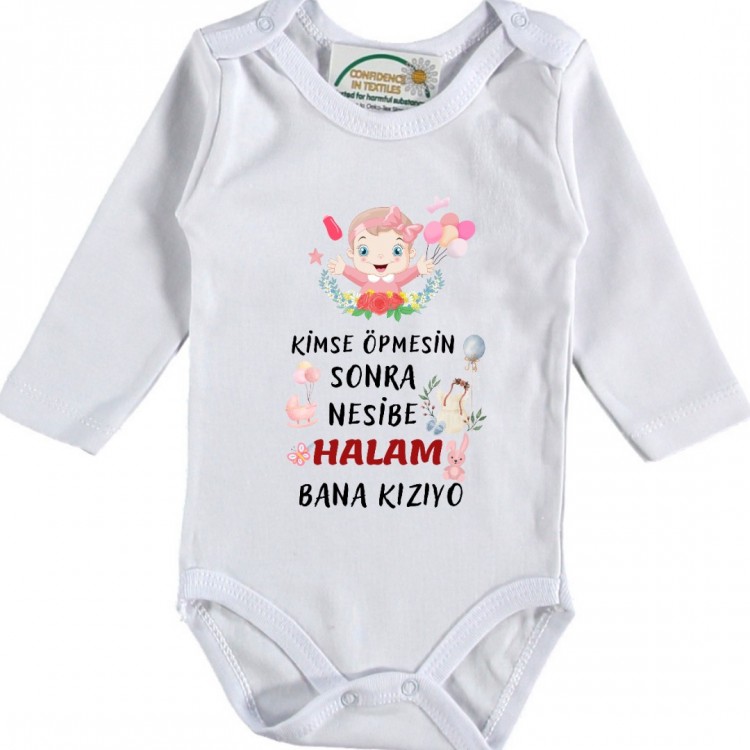 Kimse Öpmesin Sonra Bana Kızıyor Yazılı Kız Bebek Zıbın