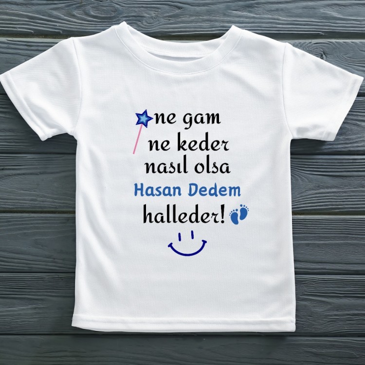 Ne Gam Ne Keder Nasıl Olsa Halleder Yazılı Erkek Çocuk Tişörtü