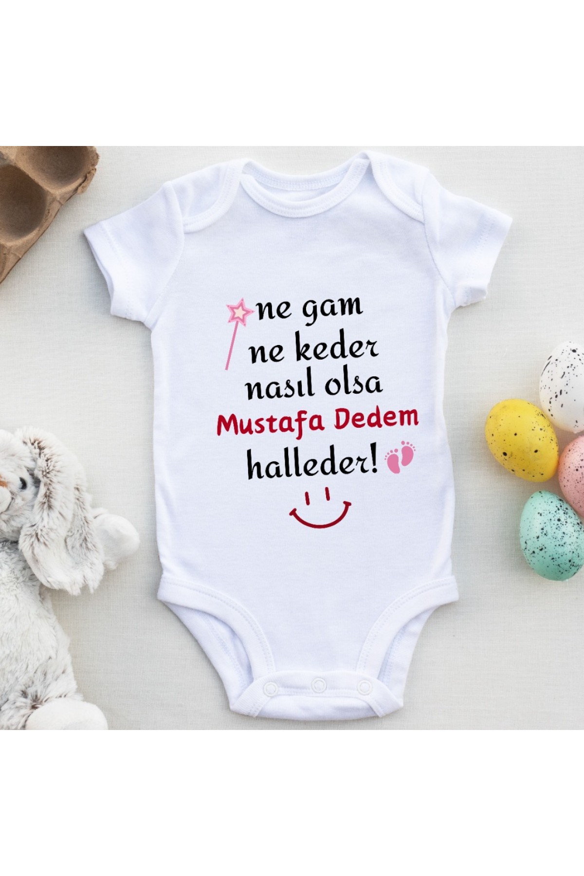 Ne Gam Ne Keder Nasıl Olsa Halleder Yazılı Kız Bebek Zıbın