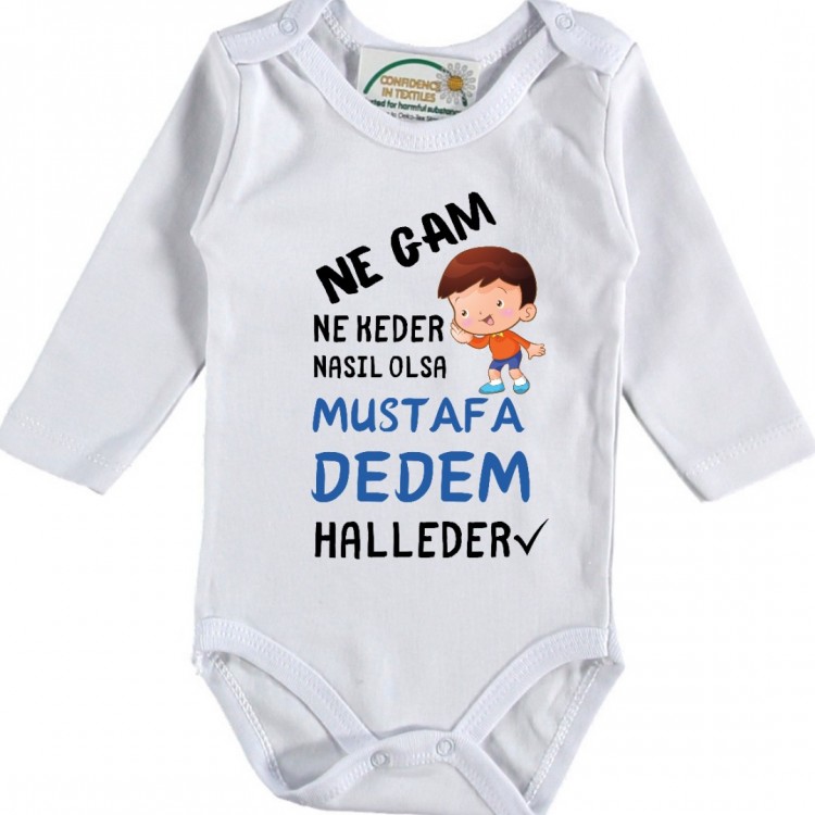 Ne gam ne keder Nasıl Olsa halleder Yazılı Kişiye Özel Erkek Bebek Zıbın-yeni Ne gam ne keder Nasıl Olsa halleder Yazılı Kişiye Özel Erkek Bebek Zıbın-yeni