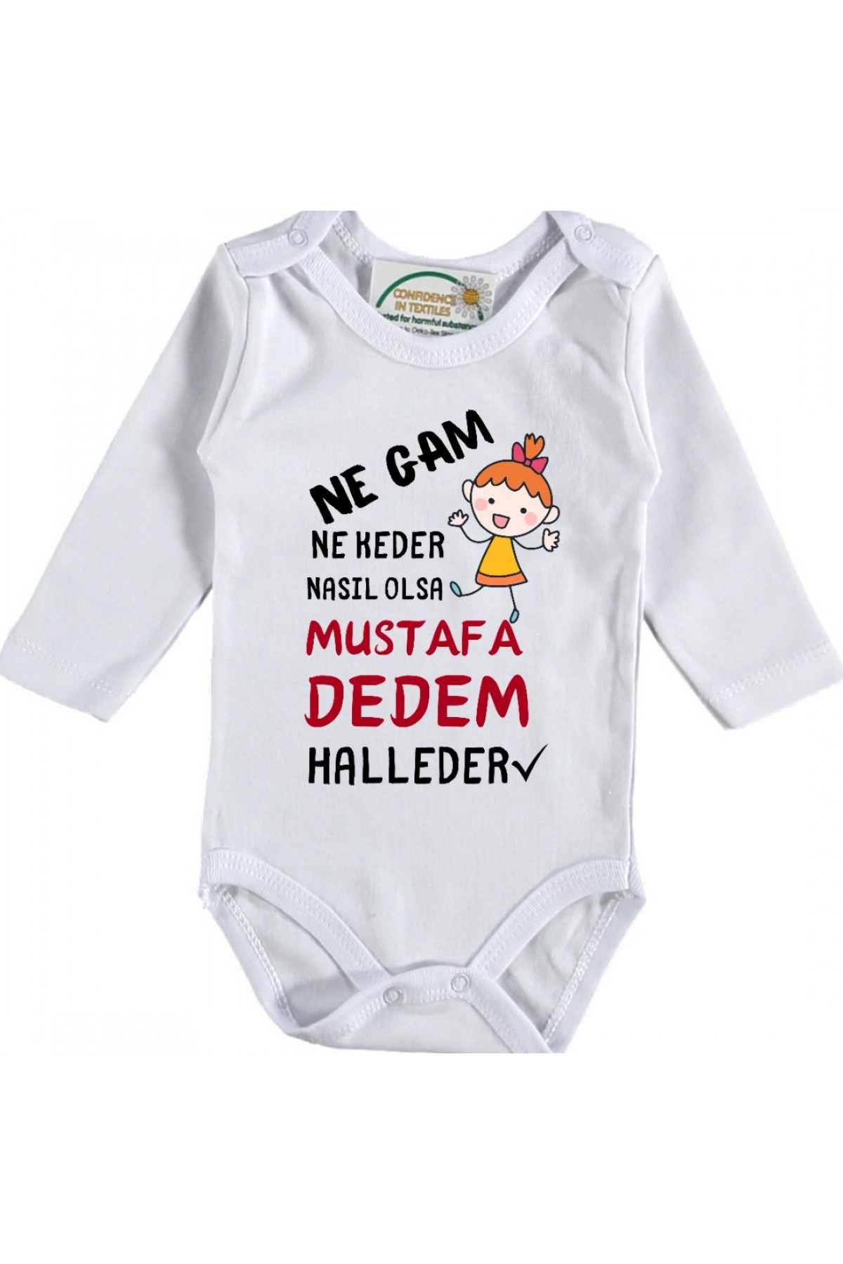 Ne gam ne keder Nasıl Olsa halleder Yazılı Kişiye Özel Kız Bebek Zıbın-yeni