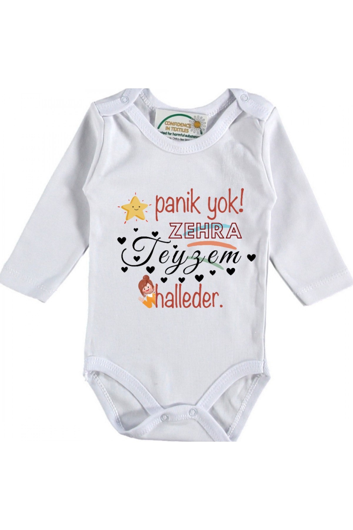 Panik Yok halam-teyzem Halleder  Yazılı Bebek Zıbın