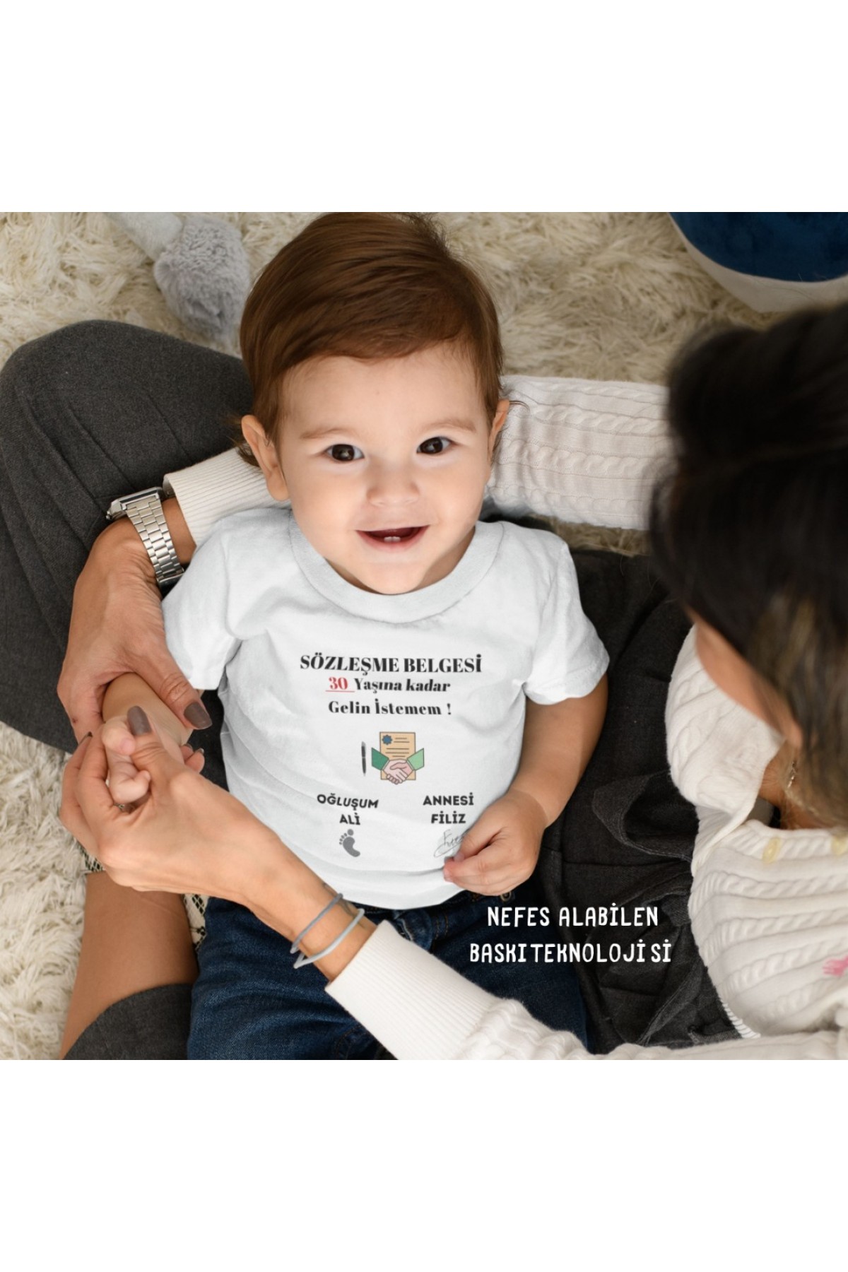 Sözleşme belgesi 30 Yaşına kadar gelin İstemem Kişiye Özel Erkek Bebek Zıbın