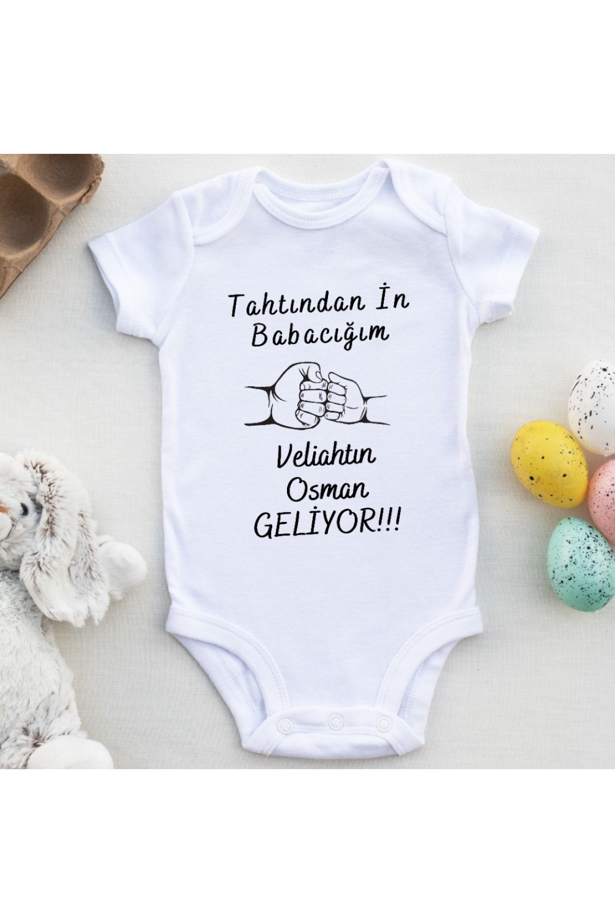 Tahtından in babacım Veliahtın Geliyor Yazılı Bebek Zıbın