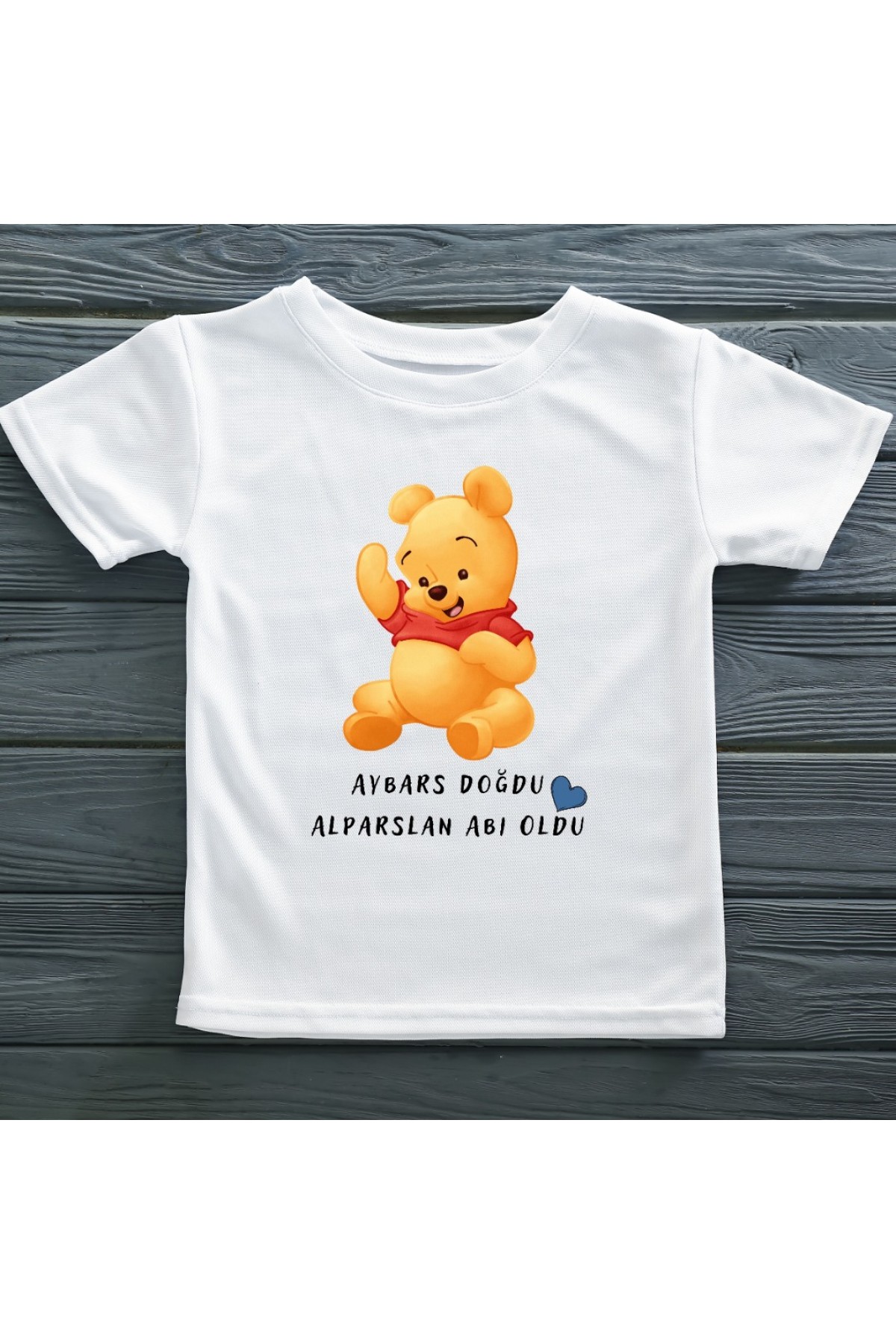 Winnie The Pooh Abi Oldu  Kişiye özel Yazılı Çocuk Tişörtü