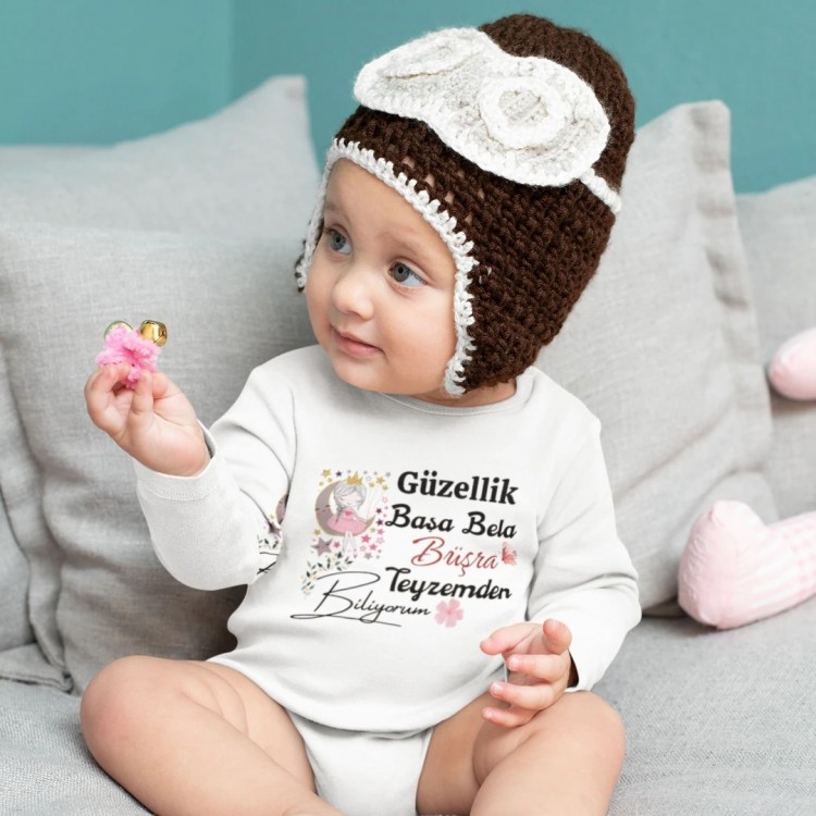 Bu Güzellik Başa Bela Yazılı Kişiye Özel Bebek Zıbın - %100 Pamuk Bu Güzellik Başa Bela Yazılı Kişiye Özel Bebek Zıbın - %100 Pamuk