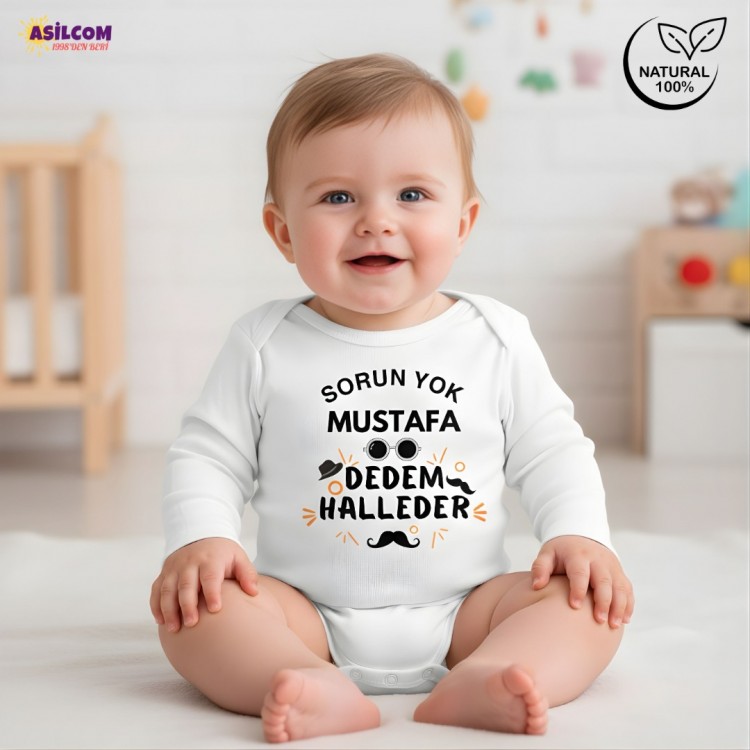 Kişiye Özel Dedem Halleder Bebek Body | Dede Torun Hediyesi