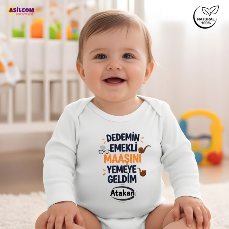 Dedemin Emekli Maaşını Yemeye Geldim Zıbın | Kişiye Özel Bebek Giyim