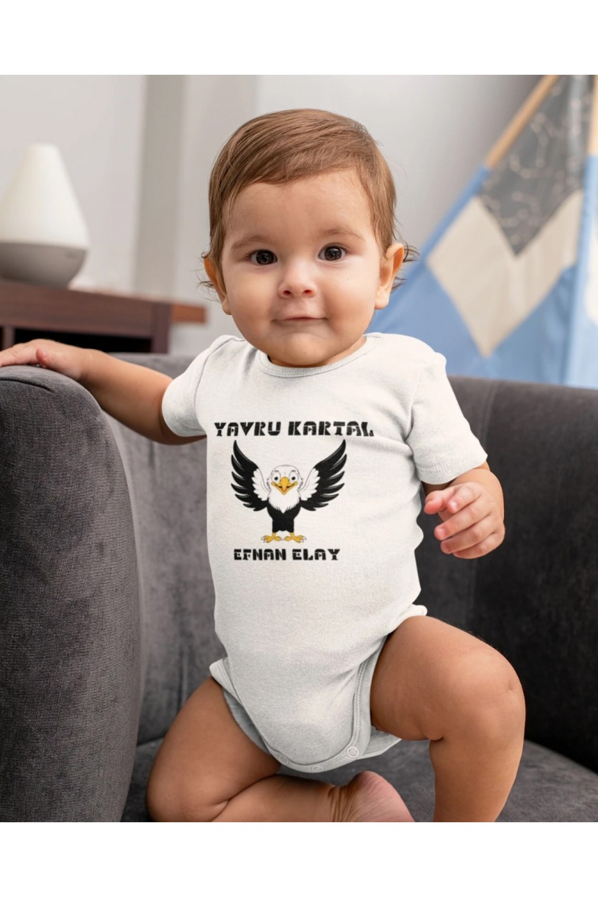 Yavru Kartal Yazılı Kişiye Özel Bebek Zıbın - %100 Pamuk Yavru Kartal Yazılı Kişiye Özel Bebek Zıbın - %100 Pamuk